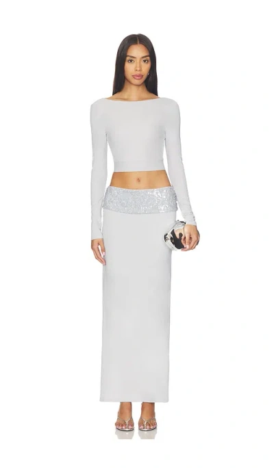 Superdown Yara Maxi Skirt Set In White