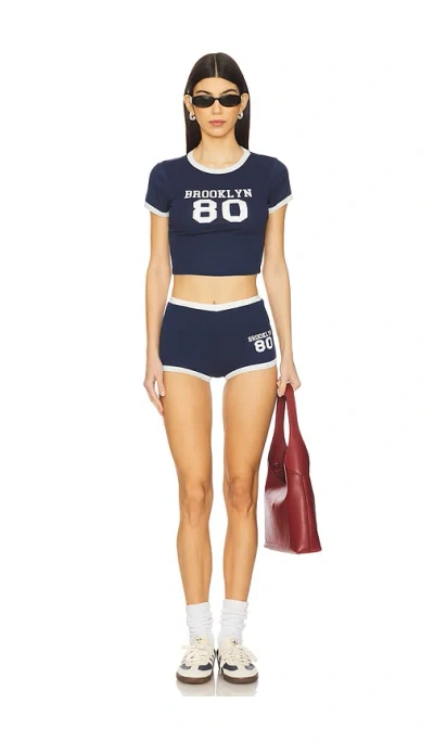 Superdown Zari Short Set In Navy