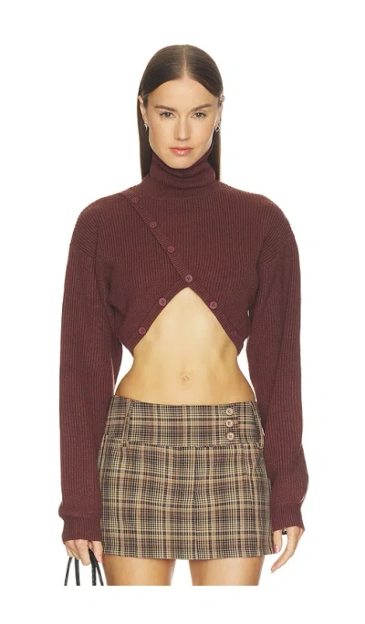 Superdown Zinnia Sweater Top In Brown