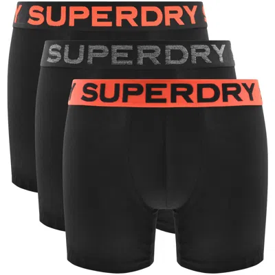 Superdry 3 Pack Boxers Black