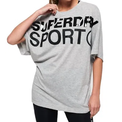 Superdry Active Loose Boyfriend T-shirt In Grey