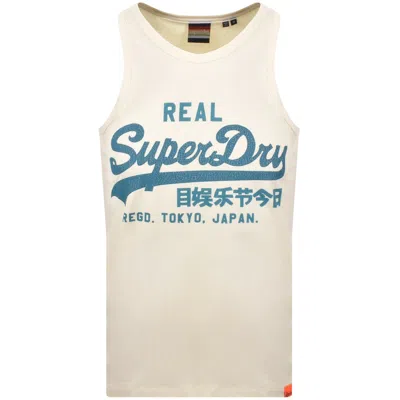 Superdry Cali Logo Vest Off White In Cream