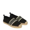 Superdry Canvas Logo Print Espadrilles In Black