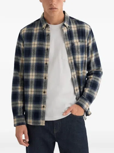 Superdry Check Cotton Shirt In Blue
