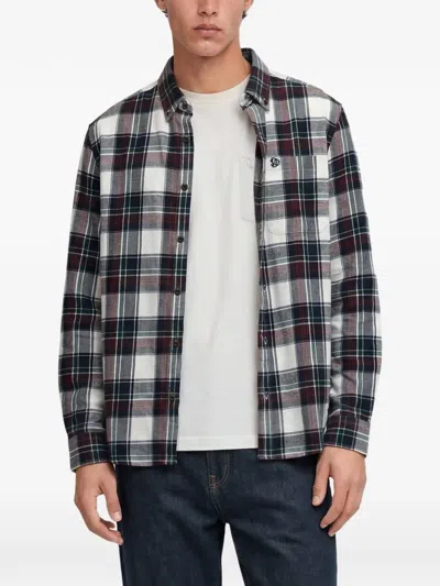 Superdry Check-pattern Cotton Shirt In White