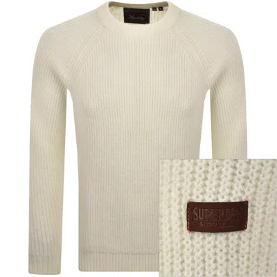 Superdry Chunky Knit Jumper Winter Cream In White