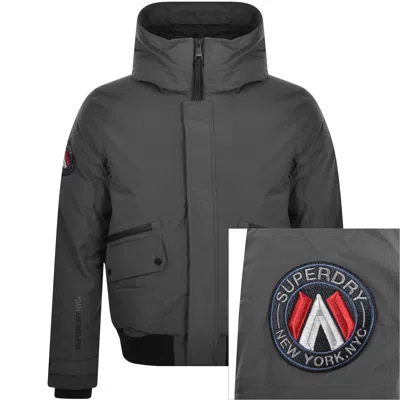 Superdry City Hooded Bomber Jacket Grey