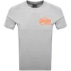 Superdry Embroidered T Shirt Grey In Gray