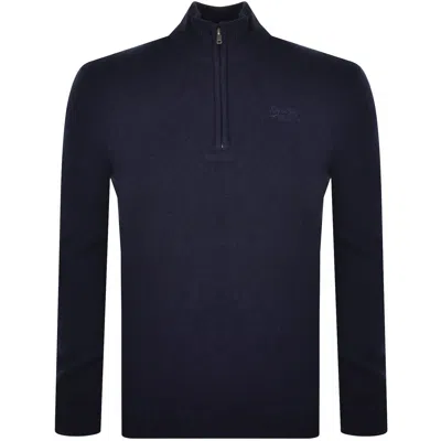 Superdry Essential Emblem Henley Jumper Navy
