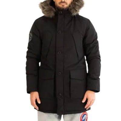 Superdry Everest Parka Coat In Black