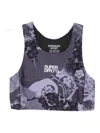 Superdry Floral-print Sports Bra In Gray