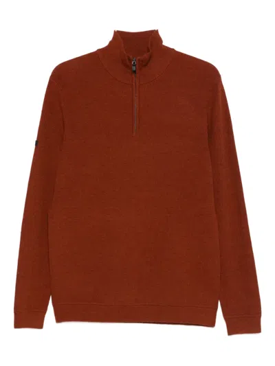 Superdry Half-zip Merino Jumper In Orange
