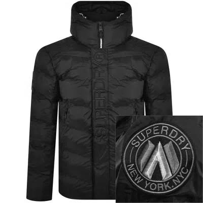 Superdry Hooded City Puffer Jacket Black