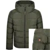 Superdry Hooded Sports Puffer Jacket Green In Green