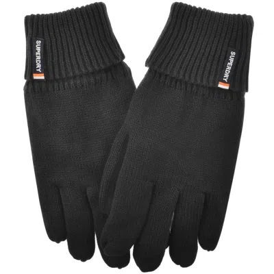 Superdry Knitted Logo Gloves Black