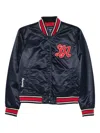 Superdry Logo-appliquéd Bomber Jacket In Blue