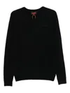 Superdry Logo-embroidered V-neck Jumper In Black