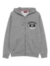 Superdry Logo-embroidered Zip-up Hoodie In Gray