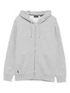 Superdry Logo-embroidered Zip-up Hoodie In Gray