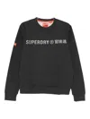 Superdry Logo-print Crew-neck Sweatshirt In Black