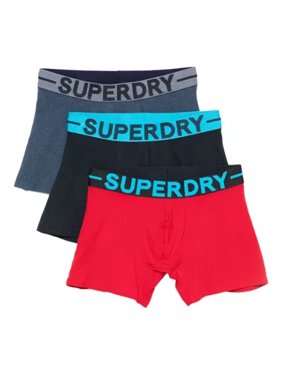 Superdry Logo-waistband Boxers (pack Of Three) In Multi