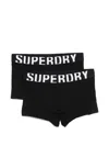 Superdry Logo-waistband Boxers (pack Of Two) In Black