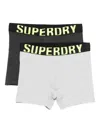 Superdry Logo-waistband Boxers (pack Of Two) In Gray