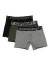 Superdry Logo-waistband Briefs (pack Of Three) In Black
