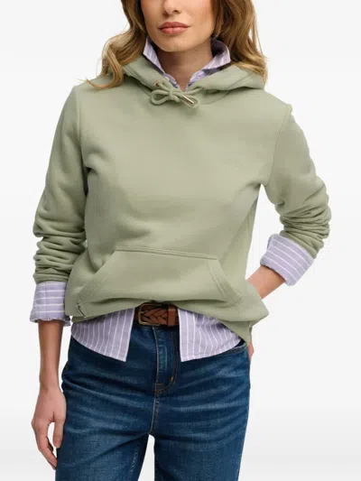 Superdry Logo-embroidered Drawstring Hoodie In Green