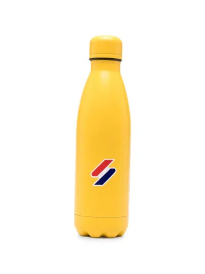 Superdry Logo-print Water Bottle In Yellow