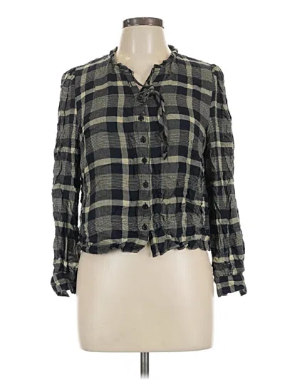 Pre-owned Superdry Long Sleeve Blouse In Black