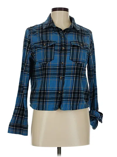 Pre-owned Superdry Long Sleeve Button Down Shirt In Blue