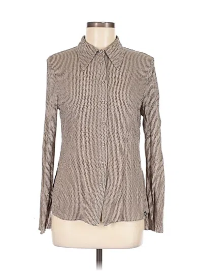 Pre-owned Superdry Long Sleeve Button Down Shirt In Brown