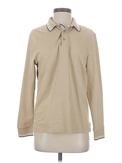 Pre-owned Superdry Long Sleeve Polo Shirt In Brown