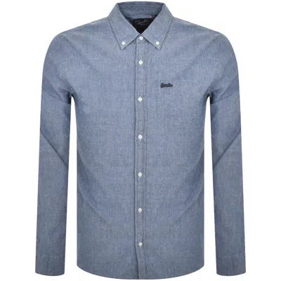 Superdry Long Sleeve Shirt Blue In Gray