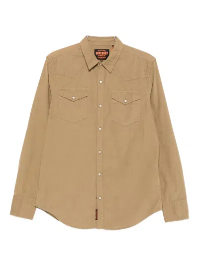 Superdry Long Sleeve Shirt In Neutral