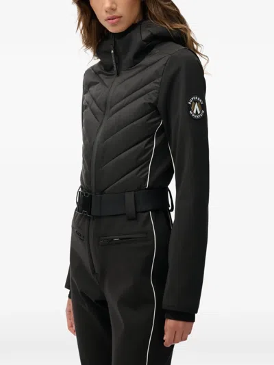 Superdry Luxe Quilted Belted Ski Suit In Black