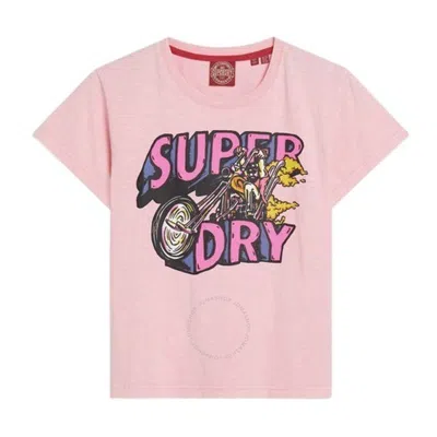Superdry Motor Graphic Fitted T-shirt In Pink
