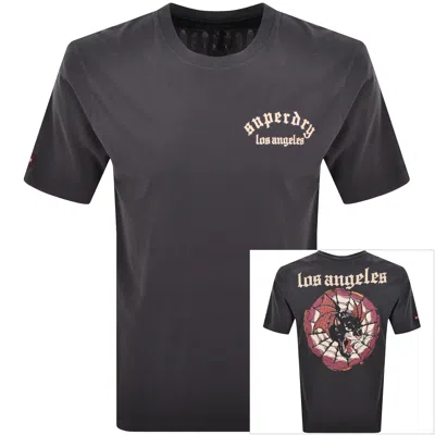 Superdry Neo Trad Tattoo T Shirt Dark Charcoal In Gray