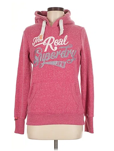 Pre-owned Superdry Pullover Hoodie In Pink