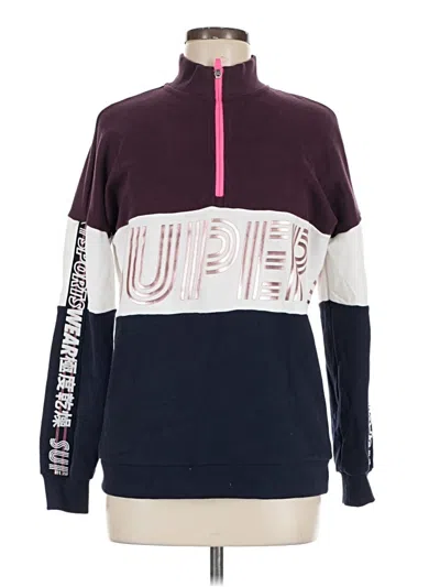 Pre-owned Superdry Pullover Sweater In Burgundy