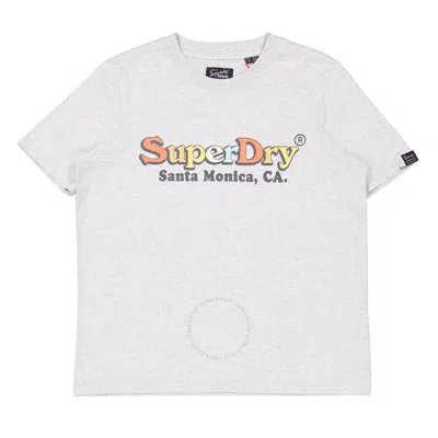 Superdry Rainbow Logo Cotton T-shirt In Grey