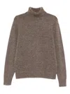 Superdry Roll-neck Sweater In Brown