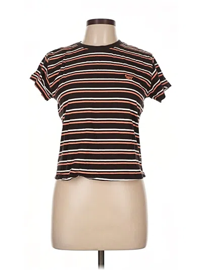 Pre-owned Superdry Short Sleeve Top Brown Crew Neck Tops