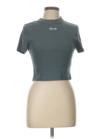 Pre-owned Superdry Short Sleeve Turtleneck In Gray