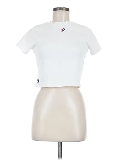 Pre-owned Superdry Short Sleeve Turtleneck In White
