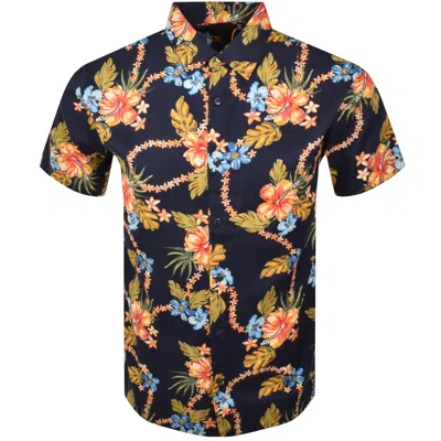Superdry Short Sleeved Hawaiian Shirt Navy