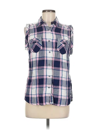 Pre-owned Superdry Sleeveless Button Down Shirt In Blue