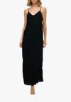 Superdry T-shirt Cami Maxi Dress In Black