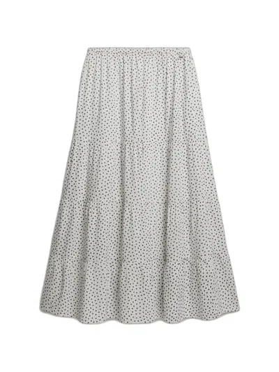 Superdry Tiered Heart-print Maxi Skirt In Gray